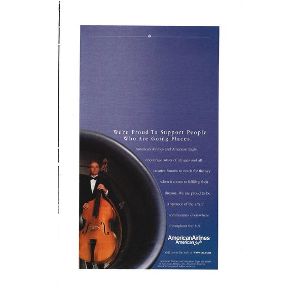 American Airlines Eagle 1990s Vintage Print Ad - Picture 1 of 2